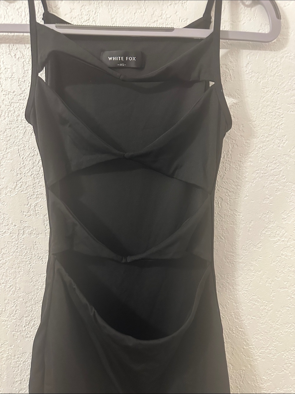 White Fox Boutique Black Cutout Draped Mini Dress